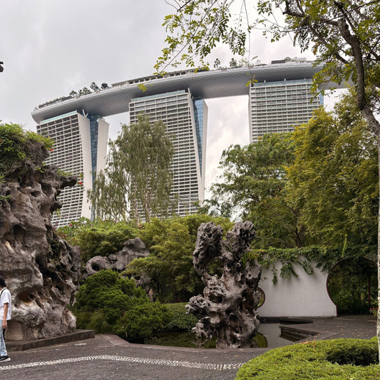 Greenery with Marina bay sands in the distance