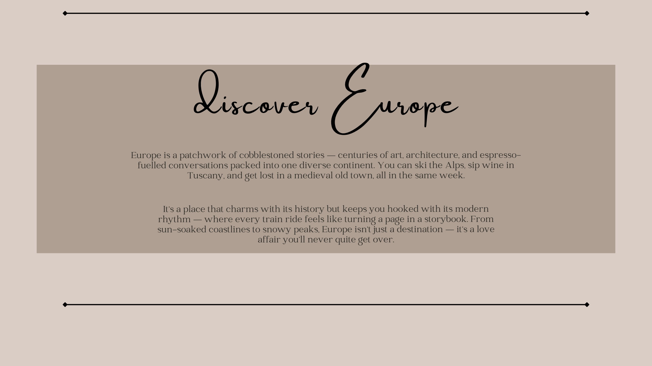 CRAFTING OUR JOURNEY | Discover Europe
